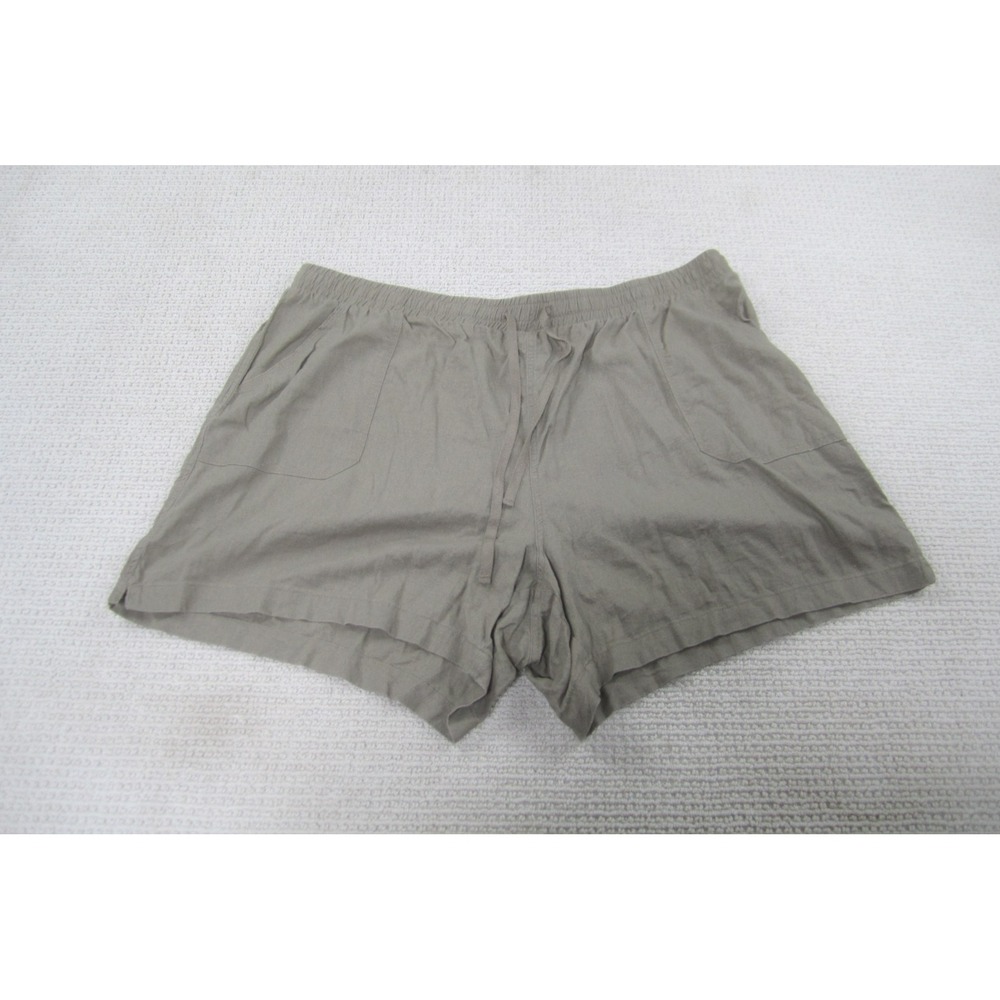 CATO Womens Shorts 26/28 W Casual Green Pull On Comfort Casual Linen‎ Blend